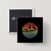 Vogelobservatie-Retro Vierkante Button 5,1 Cm (Voorkant /achterkant)