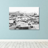 Vogeloog uitzicht van Nome, Alaska met sneeuw Canvas Afdruk (Insitu (Houten vloer))