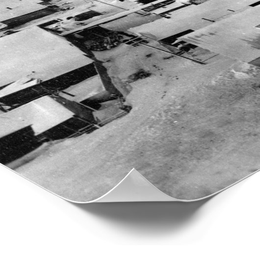 Vogeloog uitzicht van Nome, Alaska met sneeuw Poster (Hoek)