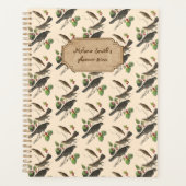 vogelpatroon aangepaste naam ongedateerd planner (Voorkant)