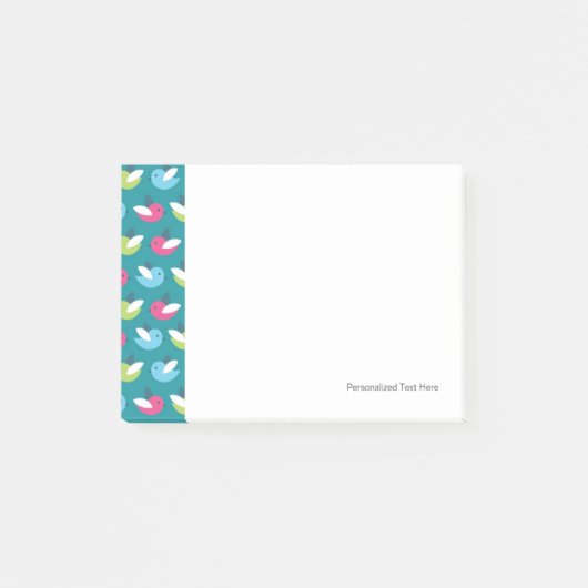 Vogelpatroon Blauw Post-it® Notes (Voorkant)