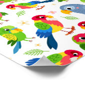 vogelpatroon, kleurrijk parkietpatroon poster (Hoek)