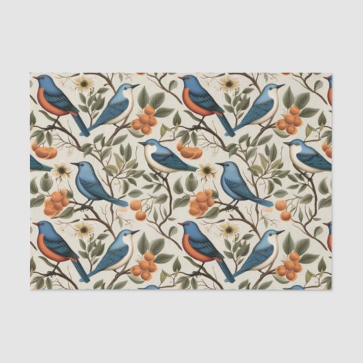 vogelpatroon naadloos tissuepapier (Voorkant)