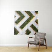 Vogelperspectief van doolhof tuin wandkleed (In situ)