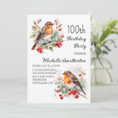  vogelpest Robin Redborst 100e verjaardag Kaart (Staand voorkant)