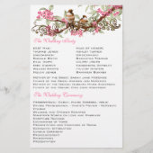  vogelpink Musical Scroll Wedding Menu (Voorkant)