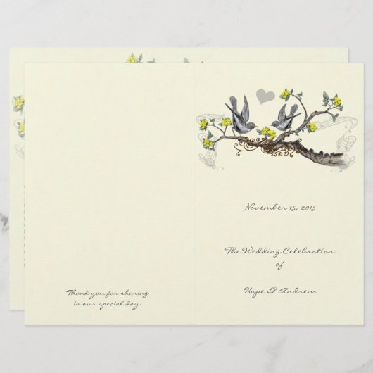 vogelprogramma en grijs weddenschap (Voorkant / Achterkant)