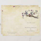  vogelprogramma Fuchsia & Gray Wedding Programme (Voorkant / Achterkant)