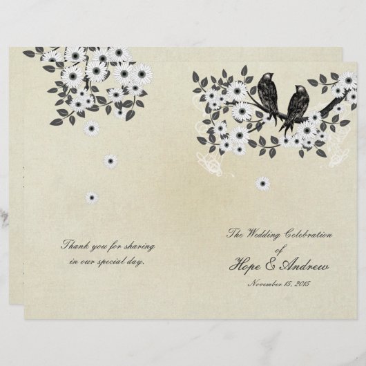 Vogelprogramma voor het weduwschap tussen de geve (Voorkant / Achterkant)