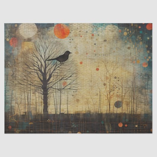 Vogelquilt Abstracte decoupage Tissuepapier (Voorkant)