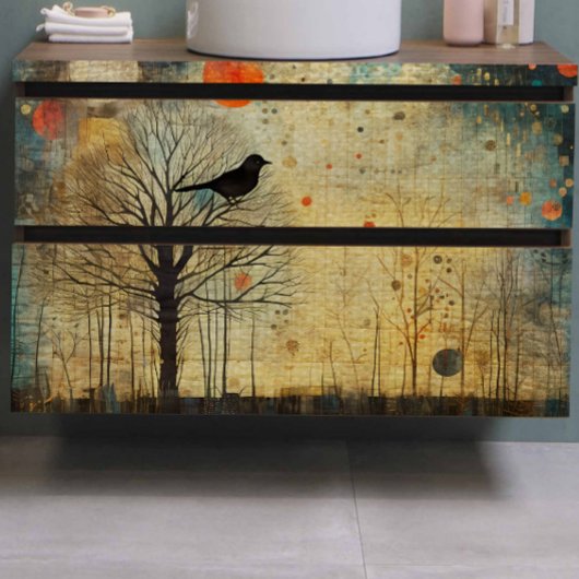 Vogelquilt Abstracte decoupage Tissuepapier