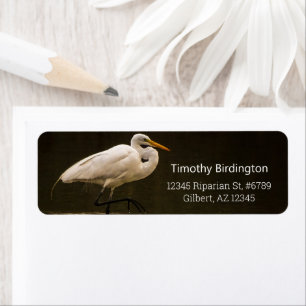 Vogelreflectie in het algemeen in het wit, in het etiket