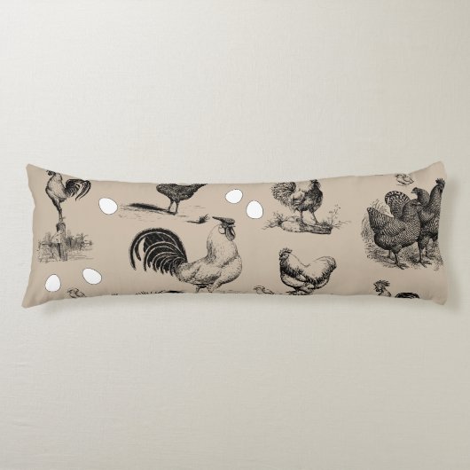  vogelrooster Eipatroon Lichaamskussen (Voorkant)