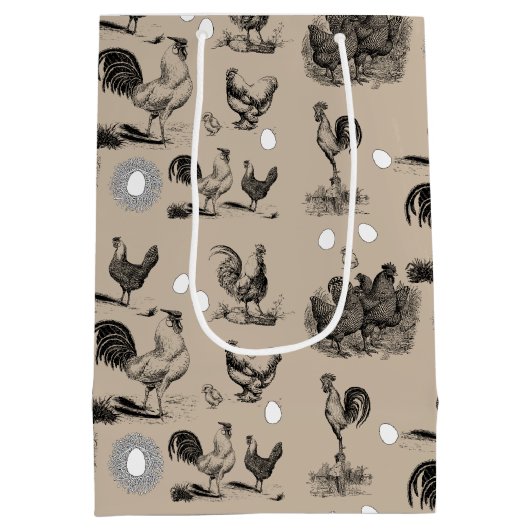  vogelrooster Eipatroon Medium Cadeauzakje (Achterkant)