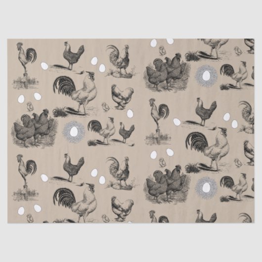  vogelrooster Eipatroon Tissuepapier (Voorkant)