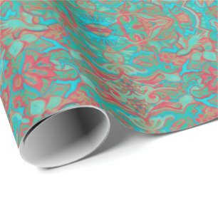Vogels Arabesque Bohemian Boho Turquoise Pattern Cadeaupapier