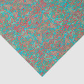 Vogels Arabesque Bohemian Boho Turquoise Red Green Tissuepapier (Detail)