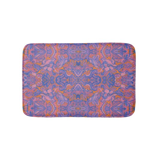 Vogels Arabesque Oriental Bohemian Boho Blue Sinaa Badmat (Voorkant)