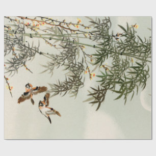 Vogels Bamboe Aziatisch Japans  Cadeaupapier