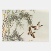 Vogels Bamboe Aziatisch Japans  Inpakpapier Vel (Voorkant)