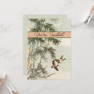 Vogels Bamboe Aziatisch Japans  Kaart