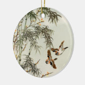 Vogels Bamboe Aziatisch Japans  Keramisch Ornament (Links)