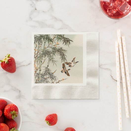 Vogels Bamboe Aziatisch Japans Servet (Insitu)