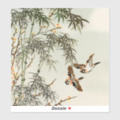 Vogels Bamboe Aziatisch Japans Sticker (Vel)