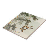 Vogels Bamboe Aziatisch Japans  Tegeltje (Zijkant)