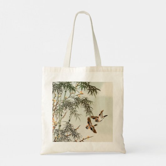 Vogels Bamboe Aziatisch Japans Tote Bag (Achterkant)
