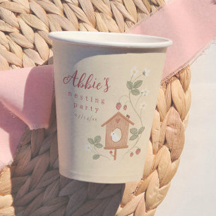 Vogels & Bessen Nesting Party Meisje Baby Shower Papieren Bekers