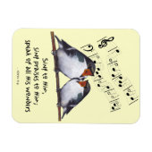 Vogels; Bijbelvers: Zing Lof aan de Heren Magneet (Horizontaal)