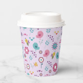 Vogels, bijen en vlinders Bloemen Papieren Bekers (Voorkant)