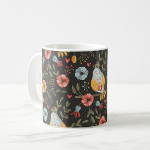 Vogels Bloemen Boheems Patroon Koffiemok