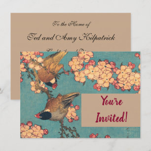 Vogels Bloemen Hokusai Japanse kunst Kaart