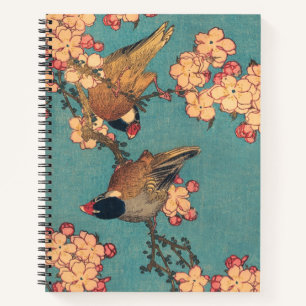 Vogels Bloemen Hokusai Japanse kunst Notitieboek