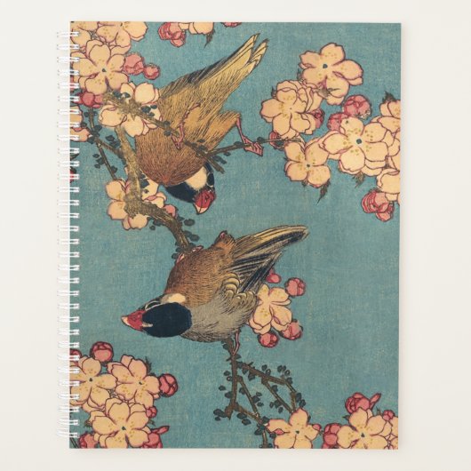 Vogels Bloemen Hokusai Japanse kunst Planner (Voorkant)