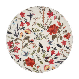 Vogels & Bloemen: Naadloos bloemontwerp Snijplank