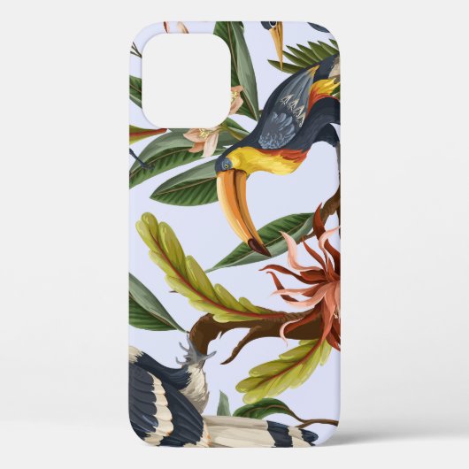 Vogels & Bloemen: Tropisch  patroon. Case-Mate iPhone Case (Achterkant)
