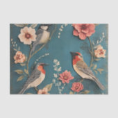  Vogels & Bloemweefsel Decoupage Papier (Voorkant)