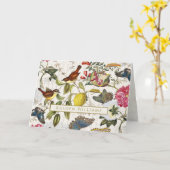 Vogels Botanisch Gevouwen Wenskaart Kaart (Gele Bloem)