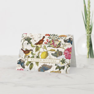  Vogels Botanisch Gevouwen Wenskaart Kaart