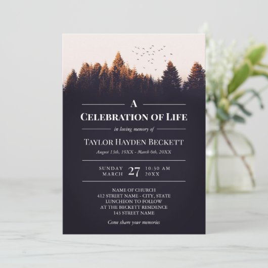 Vogels boven bosgeviering van het leven kaart (Staand voorkant)