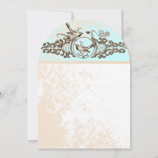  vogels Bronze Iron Work Weduwen Uitnodiging (Voorkant)