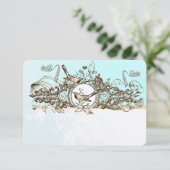  vogels Bronze Scroll Wedding RSVP (Staand voorkant)