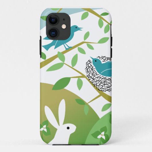 Vogels & Bunny Spring iPhone Case (Achterkant)
