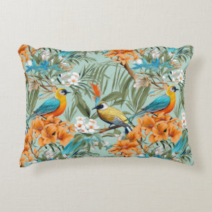 Vogels Chinoiserie Mint Sinaasappel Accent Kussen