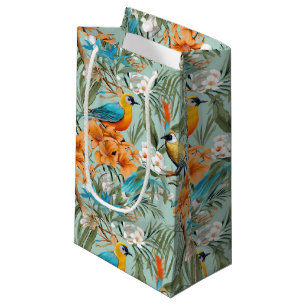Vogels Chinoiserie Mint Sinaasappel Klein Cadeauzakje
