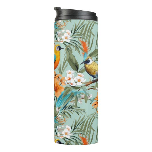 Vogels Chinoiserie Mint Sinaasappel Thermosbeker (Geroteerd rechts)