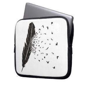 Vogels die een doezelaar breken laptop sleeve